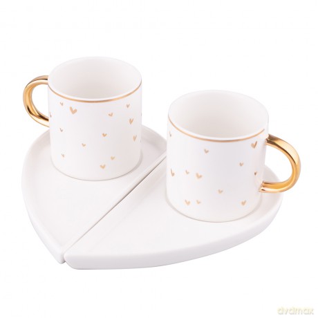 Filiżanki 150 Ml Ze Spodkami Nbc Komplet 2 Szt. Białe Gift Box Z Pokrywą Pvc