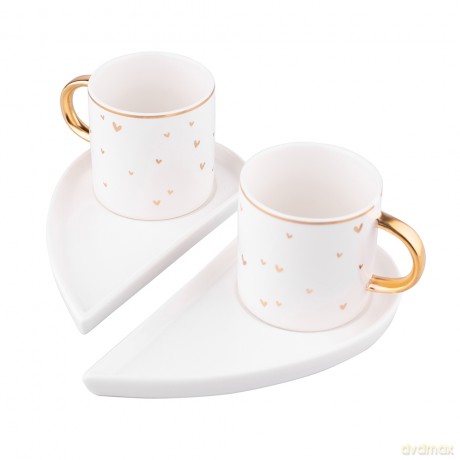 Filiżanki 150 Ml Ze Spodkami Nbc Komplet 2 Szt. Białe Gift Box Z Pokrywą Pvc