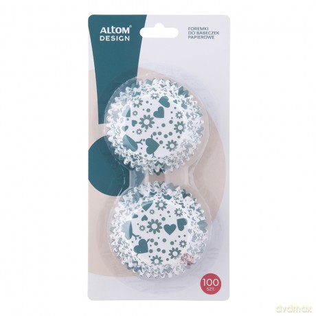 Foremki Do Babeczek Zdobione 100szt Dek. Serca 5x3,5cm (Altomdesign)