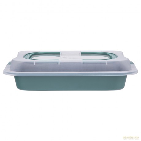 Forma Do Pieczenia Prostokątna z Plastikową Pokrywą I Uchwytem 36,3x24,5x5,5 cm Zielona