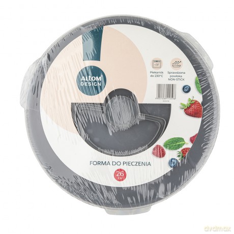 Forma Tortownica 26 cm z Plastikową Pokrywą I Uchwytem