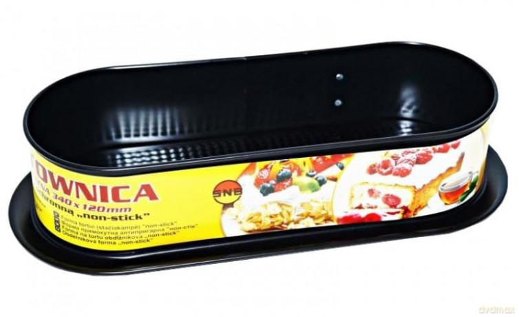 Forma Tortownica Prostokątna Wąska 340x120 Non-Stick Czarna (990-60)