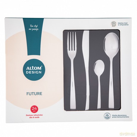 Future Komplet 24 Sztućców Pudełko Flok New