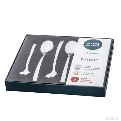 Future Komplet 6 Łyżeczek Do Herbaty Pudełko Flok New