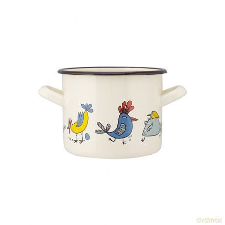 Garnek Prosty 1,5l Śr.14cm Wys.11cm Dek. Kurki