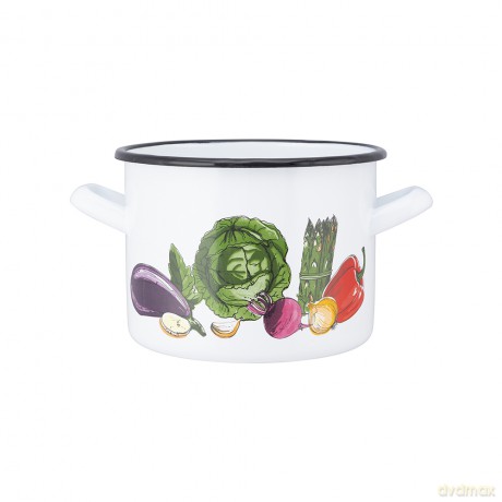 Garnek Prosty 1,5l Śr.14cm Wys.11cm Dek. Warzywa