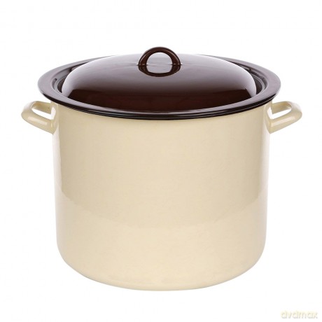 Garnek Prosty 16,6l Śr.30cm Wys.25,2cm Krem/Ciemny Środek z Pokrywą