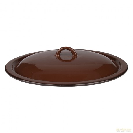 Garnek Prosty 16,6l Śr.30cm Wys.25,2cm Krem/Ciemny Środek z Pokrywą
