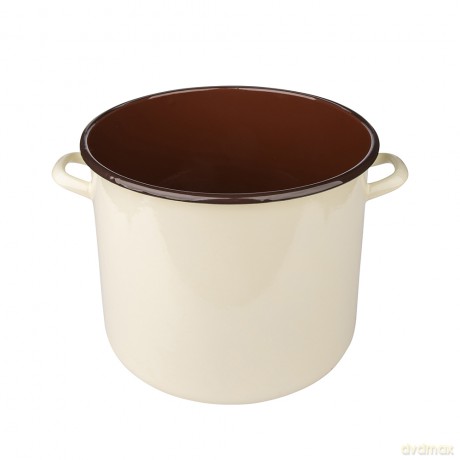 Garnek Prosty 16,6l Śr.30cm Wys.25,2cm Krem/Ciemny Środek z Pokrywą