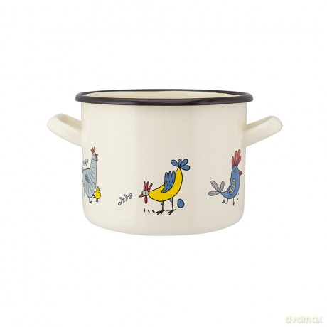 Garnek Prosty 2,2l Śr.16cm Wys.12cm Dek. Kurki