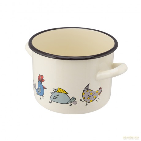 Garnek Prosty 3,3l Śr.18cm Wys.14cm Dek. Kurki