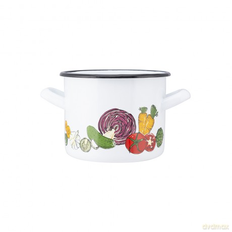 Garnek Prosty 3,3l Śr.18cm Wys.14cm Dek. Warzywa