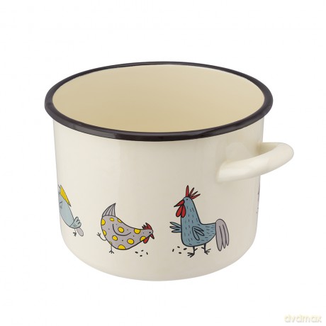 Garnek Prosty 4,4l Śr.20cm Wys.15cm Dek. Kurki