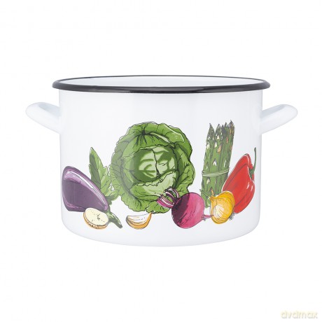 Garnek Prosty 4,4l Śr.20cm Wys.15cm Dek. Warzywa