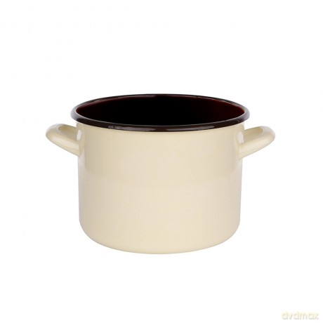 Garnek Prosty 4,4l Śr.20cm Wys.15cm Krem/Ciemny Środek