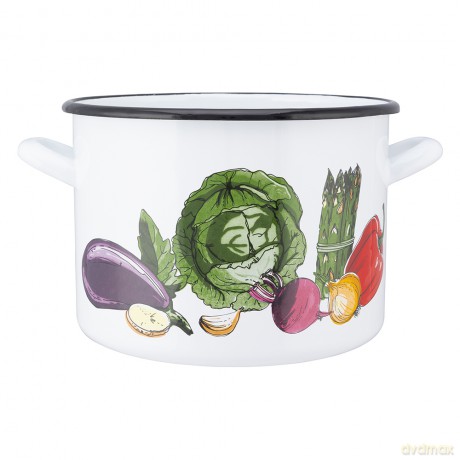 Garnek Prosty 5,8l Śr.22cm Wys.16cm Dek. Warzywa