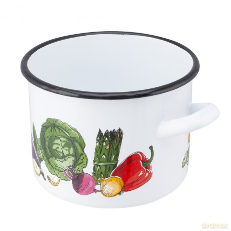 Garnek Prosty 5,8l Śr.22cm Wys.16cm Dek. Warzywa