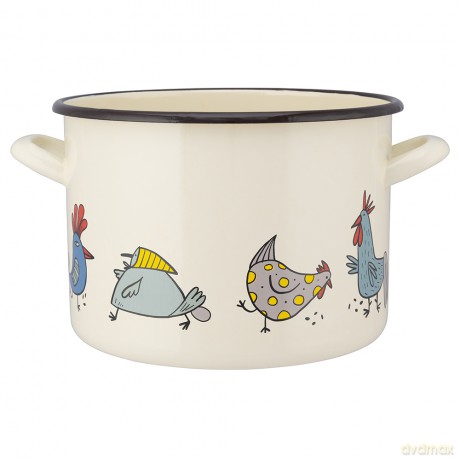 Garnek Prosty 7,5l Śr.24cm Wys.17cm Dek. Kurki