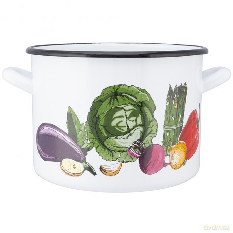Garnek Prosty 7,5l Śr.24cm Wys.17cm Dek. Warzywa
