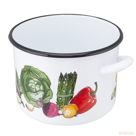 Garnek Prosty 7,5l Śr.24cm Wys.17cm Dek. Warzywa