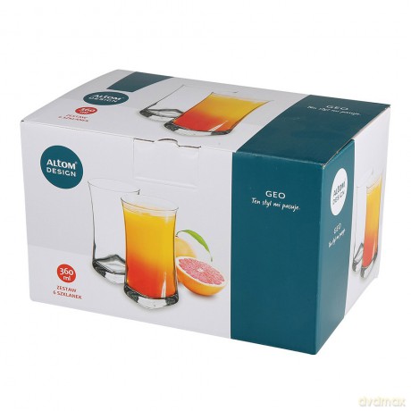 Geo Kpl.6 Szklanek Wysokich 360ml (Color Box)