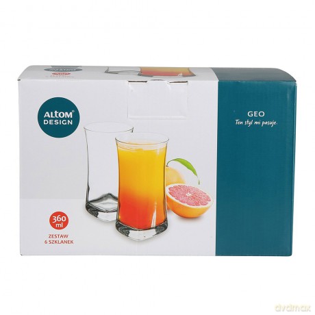 Geo Kpl.6 Szklanek Wysokich 360ml (Color Box)
