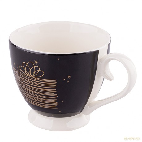 Golden Christmas Filiżanka Jumbo Na Stopce Nbc 350 Ml Czarna
