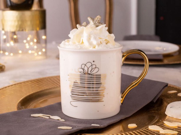 Golden Christmas Kubek Prosty Nbc 250 Ml Ze Złotym Uchem Biały