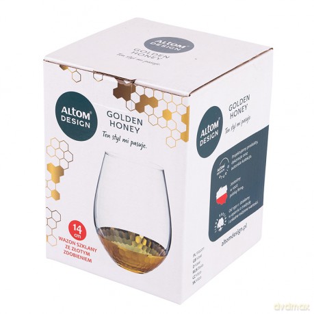 Golden Honey Wazon Szklany H-14 cm (Color Box)