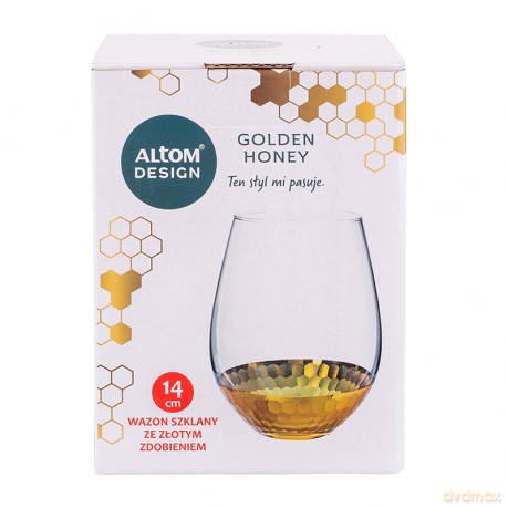 Golden Honey Wazon Szklany H-14 cm (Color Box)