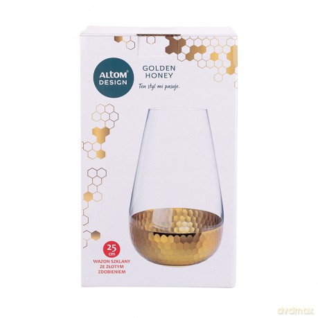 Golden Honey Wazon Szklany H-25 cm (Color Box)