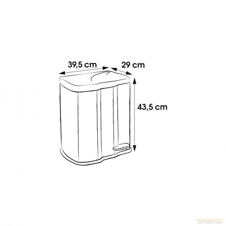 Gunnar Kosz Na Śmieci Podwójny z Pedałem Srebrny 7l+15l (10300)