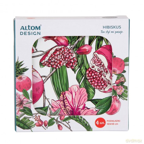 Hibiskus Zestaw 4 Podstawek 10x10 cm Color Box