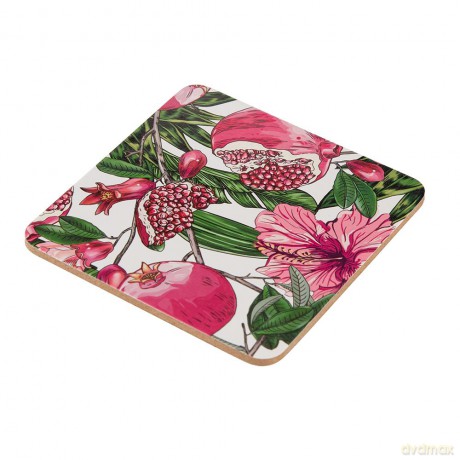Hibiskus Zestaw 4 Podstawek 10x10 cm Color Box