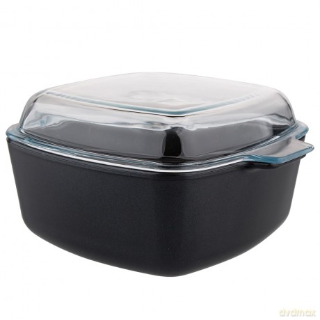 Impact Naczynie Żaroodporne z Powłoką Non-Stick I Pokrywą Kwadratowe 2,5 L 26x22x12 cm