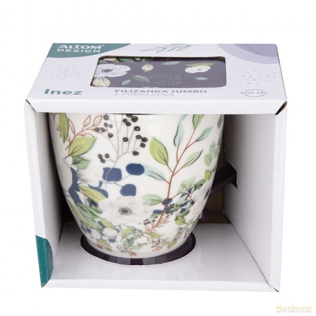 Inez Filiżanka Jumbo Na Stopce Nbc 400 Ml Z Podkładką Dek. A Gift Box