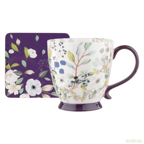 Inez Filiżanka Jumbo Na Stopce Nbc 400 Ml Z Podkładką Dek. A Gift Box