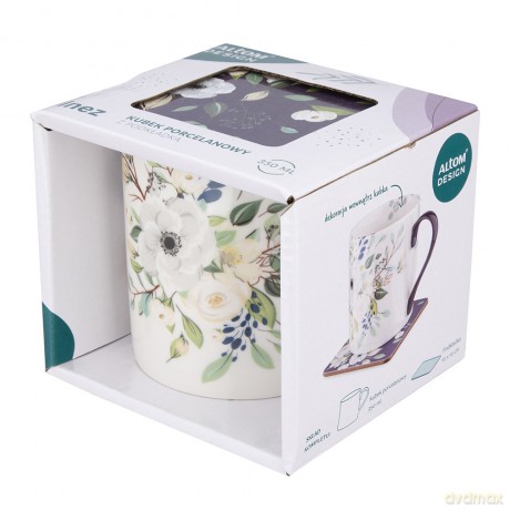 Inez Kubek Prosty Nbc 350 Ml Z Podkładką Dek. B Gift Box