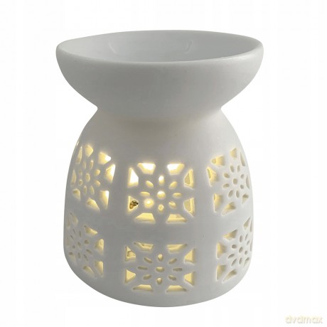 Kominek Porcelanowy Zapachowy Dek. Kwadraty 7,5x7,5x9 cm