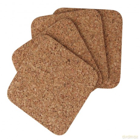 Komplet 4 Podkładek Kwadratowych 20x20cm Korek Naturalny