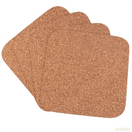 Komplet 4 Podkładek Kwadratowych 30x30cm Korek Naturalny
