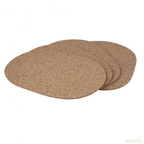 Komplet 4 Podkładek Owalnych 40x29cm Korek Naturalny