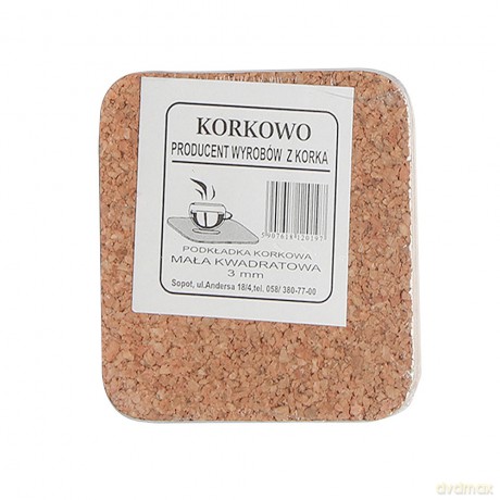 Komplet 6 Podkładek Kwadratowych 10x10cm Korek Naturalny
