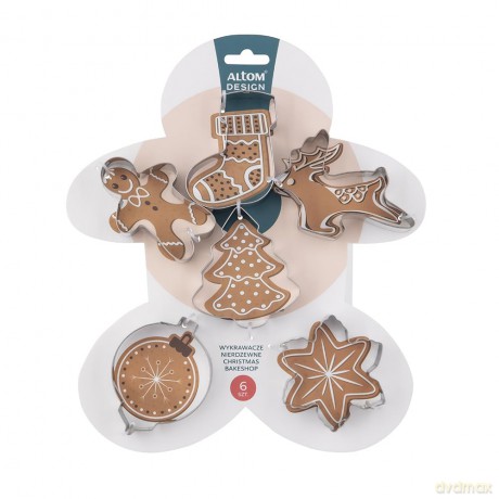 Komplet 6 Wykrawaczy Nierdzewnych Christmas Bakeshop