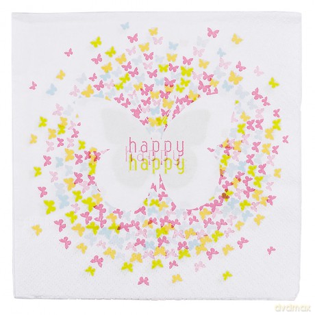 Komplet 20 Serwetek Papierowych 33x33cm Motyle (Tl201200) R