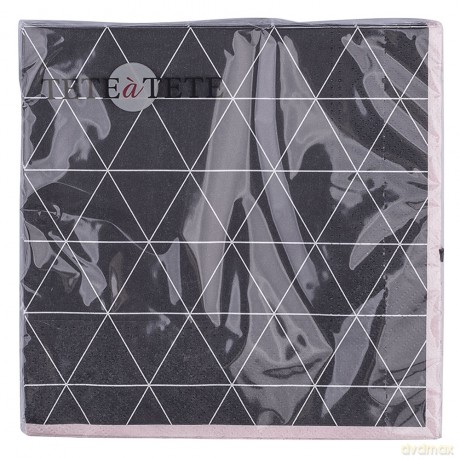 Komplet 20 Serwetek Papierowych 33x33cm Trójkąty Szare (Tl203400) R