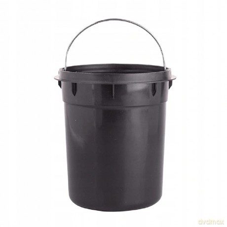 Kosz Łazienkowy Metalowy z Pokrywą Bambusową I Plastikowym Wkładem 17x17x24,5 cm Czarny (Łazienka)