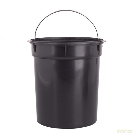 Kosz Łazienkowy Metalowy z Pokrywą Bambusową I Plastikowym Wkładem 17x17x24,5 cm Czarny (Łazienka)