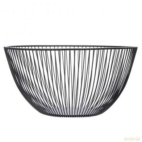Koszyk Na Owoce Metalowy Okragły 25,5x13 cm Czarny