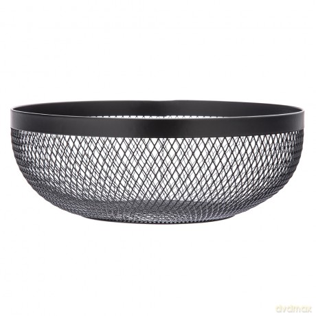 Koszyk Na Owoce Metalowy Okragły 26x9,5 cm Czarny